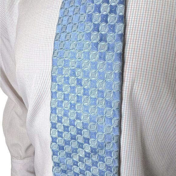 Gorgeous Ike Behar Modern Silk Tie Worn Once in Sky Blue and Light Blue - Picture 3 of 4